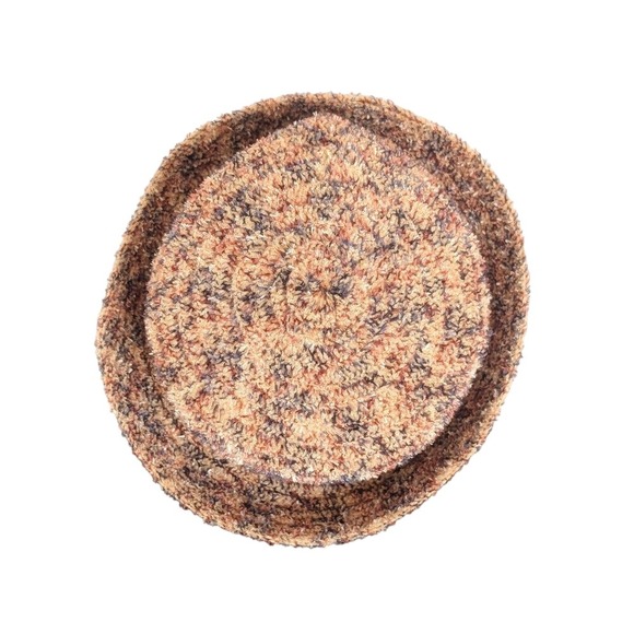 Vintage 90s Romcom Multi Color Cotton Knitted Feminine Bowler Hat Diane Keaton - Picture 5 of 7